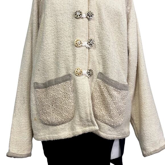 Vintage Heavy Knit Lace Cottage Core Boho Jacket - Picture 8 of 16